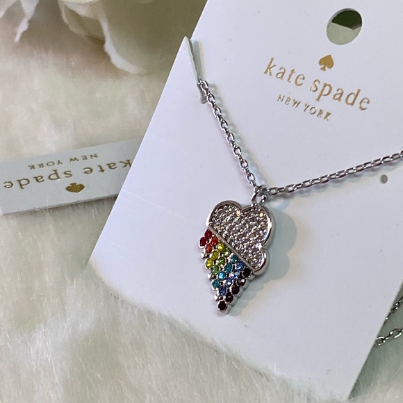 NWT KATE SPADE ♠️ INTO THE SKY RAINBOW PENDANT - Picture 7 of 7